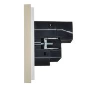 Штепсельная розетка встраиваемая IEK FORTE&PIANO 16А FP-R14-16-U21-D31-K10 FP445 с з/к и шторками с USB A+A 3,1А ваниль