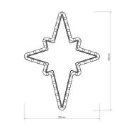 украшение из дюралайта  2.5W ЗВЁЗДОЧКА   Белый теплый 025314 ARD-STAR-M3-380x250-36LED IP65