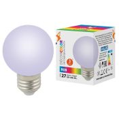 лампа декоративная светодиодная шар  G60 RGB  3.0W UL-00006960 LED-G60-3W-RGB-E27-FR-С DECOR COLOR