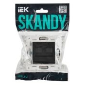 Розетка встраиваемая компьютерная двойная IEK SKANDY SK-K20-2-K02 SK-K04Bl RJ45 кат.6 черный