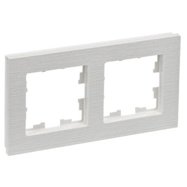 Рамка пластик 2 поста IEK BRITE BR-M22-51-K01 РУ-2-Бр белый рифленый