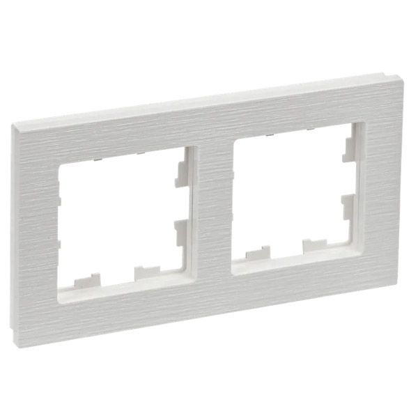 Рамка пластик 2 поста IEK BRITE BR-M22-51-K01 РУ-2-Бр белый рифленый
