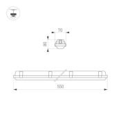светильник аварийного освещения 20W Белый дневной 058143 ALT-DALLAS-EMERGENCY-L550 230V IP66 линейный накладной белый