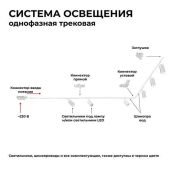 Шинопровод однофазный 45-01 накладной/подвесной  белый 1м 230В IP20