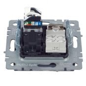 Розетка двойная RJ11+RJ45 кат.5E РК/Т12-БрМ маренго BR-KT20-O-1-K35 BRITE IEK