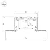 алюминиевый профиль S-LUX SL-LINIA55-FANTOM-2500 SEAMLESS ANOD 029507