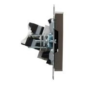 Розетка двойная RJ11+RJ45 кат.5E РК/Т12-БрС сталь BR-KT20-O-1-K46 BRITE IEK