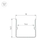 алюминиевый профиль WPH-FLEX-1616-1000 гибкий 053408