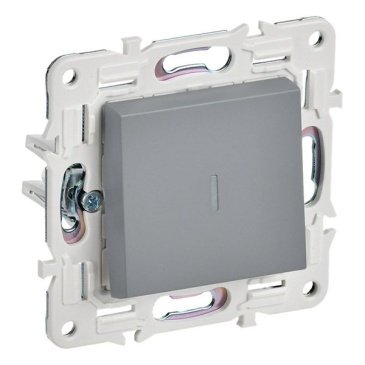 Выключатель встраиваемый одноклавишный с подсветкой IEK SKANDY SK-V10-1-10-K03 SK-V07Gr серый