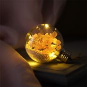 фигурка  светодиодная Ёлочный шар «Розовые цветы»  Белый теплый, 8х8х8 см