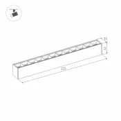 Магнитный трековый светильник 12W Белый дневной MAG-LASER-45-L320 15deg  24V на магнитный шинопровод черный 046525 DALI