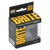 светильник Белый дневной 1W ПЛ20-БрЧ черный BR-FL20-K02 BRITE IEK встраиваемый в подрозетник