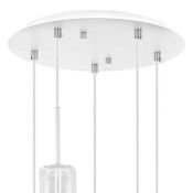 Подвесной светильник без лампы Lightstar 756056 CILINO 5х40W GU10 цилиндр белый/прозрачный