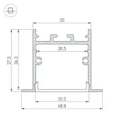 алюминиевый профиль SL-LINIA49S-F-2000 ANOD BLACK 039389