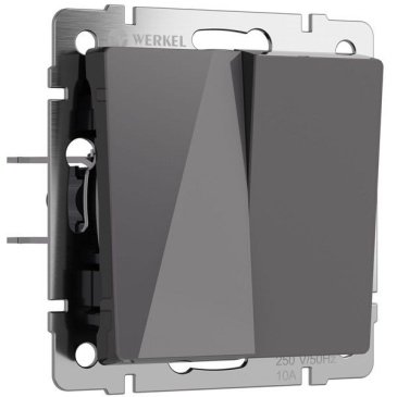 Выключатель встраиваемый двухклавишный перекрестный WERKEL W1123044 графит акрил