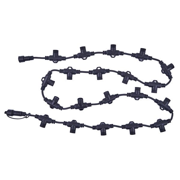 Провод-шина для гирлянд UL-00013217 UCX-F90 T20-2M-BK черный 2м, 20 Т-коннекторов, шаг 10см,статика-мерцание IP67