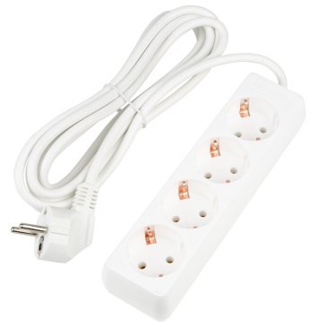 удлинитель с заземлением Uniel UL-00010006 S-GCU4-3 WHITE 3м Ultra
