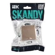 Штепсельная розетка встраиваемая IEK SKANDY 16А SK-R16-16-44-K98 SK-R11Sa с з/к без з/ш и крышкой песочный IP44
