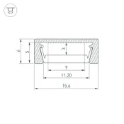 алюминиевый профиль KLUS MIC-M-3000 ANOD 044542