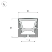 Архитектурный силиконовый профиль WPH-FLEX-1616-TOP-S11-5m FULL BLACK 045774