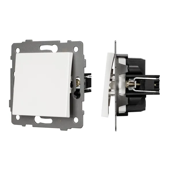 Выключатель встраиваемый одноклавишный непроходной Arlight 049867 SWT-MK01-PL-WH-V белый