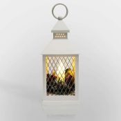 фигурка  светодиодная Декоративный фонарь со свечкой Белый теплый, 513-042, 1Led, 3хААА, белый корпус,  IP20