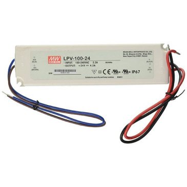 Блок питания (AC-DC) 24V 100W  LPV-100-24 герм IP67 пластик