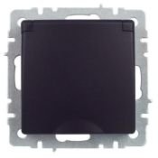 Штепсельная розетка встраиваемая IEK BRITE 16А BR-R16-16-44-K02 РСбш10-3-44-БрЧ с з/к и шторками с крышкой черный IP44