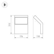 светильник   9W Белый теплый 029989 LGD-ECRAN-WALL  220V IP65 прямоугольный накладной серый