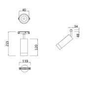 Трековый светильник 7W Белый теплый TR019-2-7W3K-MG Фокус / Focus Led Gravity 3000K золото