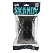 Штепсельная розетка встраиваемая двойная IEK SKANDY 16А SK-R21-16-K50-F SK-R08N без з/к без шторк в сборе металл никель