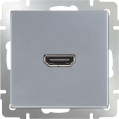 Розетка встраиваемая HDMI  WERKEL  WL06-60-11 / W1186006 серебряный