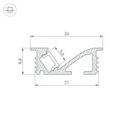 алюминиевый профиль SL-BEVEL-W21-F-2000 ANOD BLACK 048997
