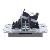 Розетка встраиваемая комбинированная IEK BRITE BR-AK20-1-K46 РТВ/РК12-БрС TV+RJ45 кат.5E сталь