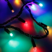 гирлянда НИТЬ  7W RGB S-BR-10M-M черный провод каучук 10 м., соединяемая, 220V, 100 Led, IP66, без мерцания