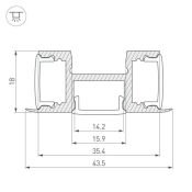 алюминиевый профиль ARL ARH-TRI-D-2000 ANOD 018829