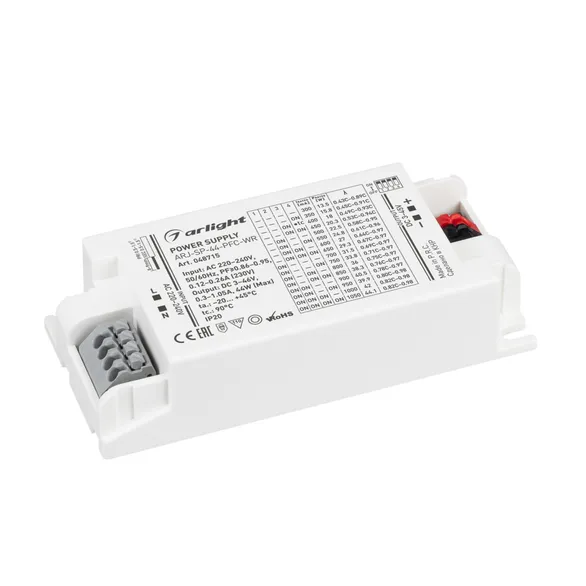 блок питания токовый (AC-DC)   300-1050mA 44W 048715 ARJ-SP-44-PFC-WR пластик