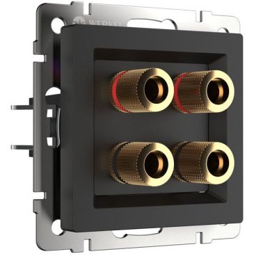 Розетка встраиваемая акустическая  WERKEL WL08-AUDIOx4 / W1185008 черный матовый