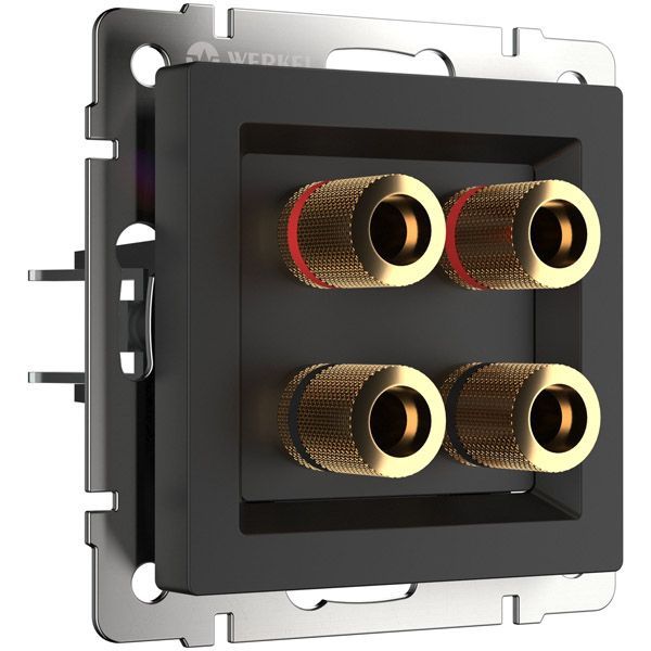 Розетка встраиваемая акустическая  WERKEL WL08-AUDIOx4 / W1185008 черный матовый