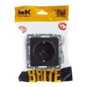 Штепсельная розетка встраиваемая IEK BRITE 16А BR-R14-16-K45 РС14-1-0-БрТ с з/к и шторками бронза