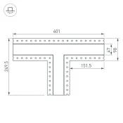 Тройник для профиля SL-LINIA45-FANTOM 030107