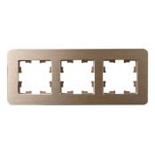 Рамка металлическая 3 поста IEK BRITE BR-M32-M-21-K37 РУ-3-1-Бр шампань RE AL