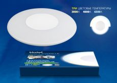 светильник 16W UL-00001642  ULT-T10A-16W/ W W+NW+DW WHITE круглый накладной 220V