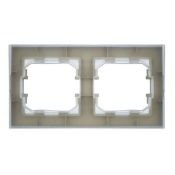 Рамка пластик 2 поста IEK BRITE BR-M22-44-K47 РУ-2-БрА-44 алюминий IP44