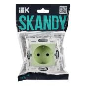 Штепсельная розетка встраиваемая IEK SKANDY 16А SK-R14-16-K06 SK-R04G с з/к без з/ш мятный