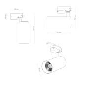 Трековый светильник однофазный  24W Белый теплый SOLID KOPER DK6453-BK IP20 на шинопровод черный