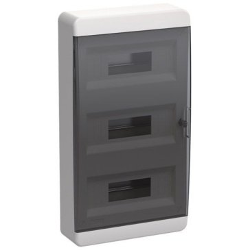 Корпус пластиковый TF5-KP12-N-36-41-K01-K03 ЩРН-П-36 IP41 черная прозрачная дверь TEKFOR IEK