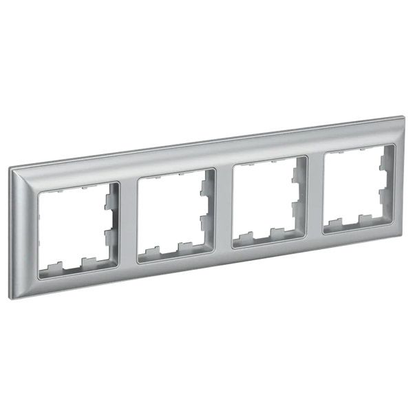 Рамка пластик 4 поста IEK BRITE BR-M42-12-K47 РУ-4-Бр алюм./алюминий