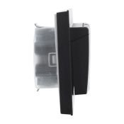 Штепсельная розетка встраиваемая двойная IEK BRITE 16А BR-R26-16-44-K02-F РСбш12-3-44-БрЧ с крышкой в сборе черный IP44