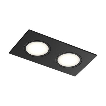 Встраиваемый светильник без лампы DENKIRS PORT DK3112-BK 2xGU5.3 черный прямоугольный IP65